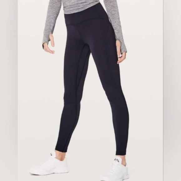 Lululemon Fast as Fleece Tight 28” Size 8 Midnight Navy Legging Active Run Lined - Picture 2 of 16